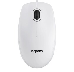Logitech B100 White Wired Optical Mouse USB - Logitech
