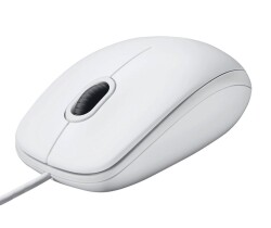 Logitech B100 White Wired Optical Mouse USB - 2