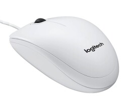 Logitech B100 White Wired Optical Mouse USB - 3