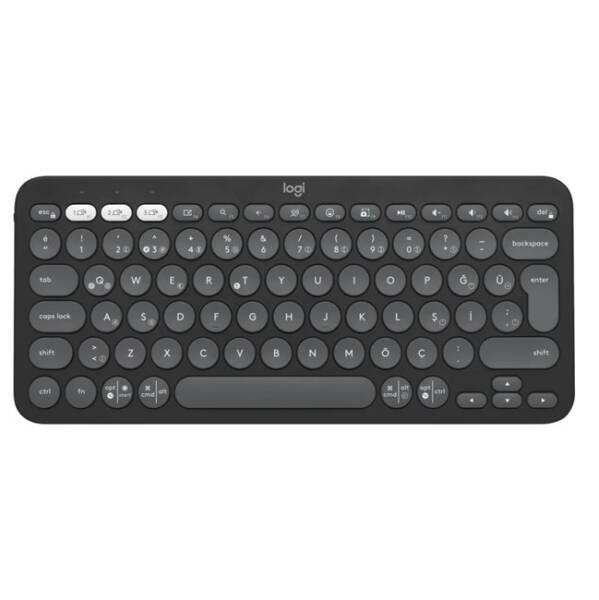 Logitech K380S Pebble-Key Bluetooth Keyboard Black - 1