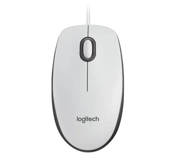 Logitech M100 White Wired Optical Mouse USB - 1