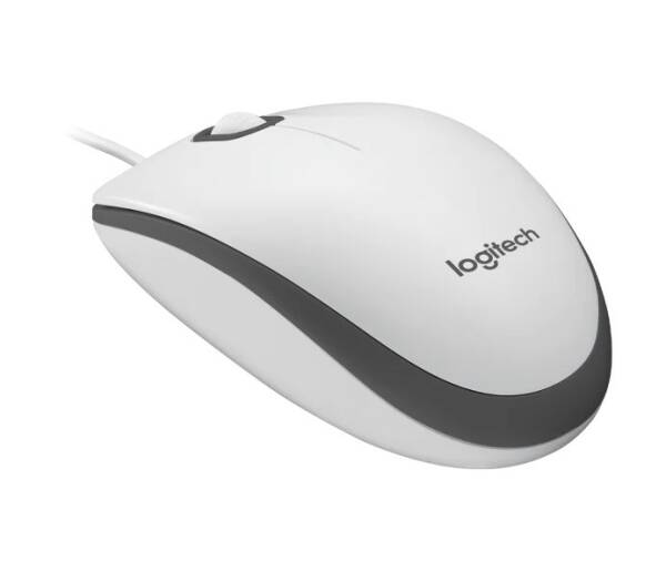 Logitech M100 White Wired Optical Mouse USB - 2