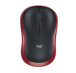 Logitech M185 Kablosuz Mouse Siyah-Kırmızı – Küçük Boy, USB Alıcı ile Kablosuz - 1