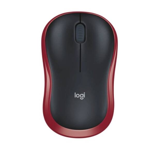 Logitech M185 Kablosuz Mouse Siyah-Kırmızı – Küçük Boy, USB Alıcı ile Kablosuz - 1