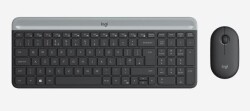 Logitech MK470 Q Türkçe İnce Kablosuz Klavye Mouse Seti Siyah - Logitech