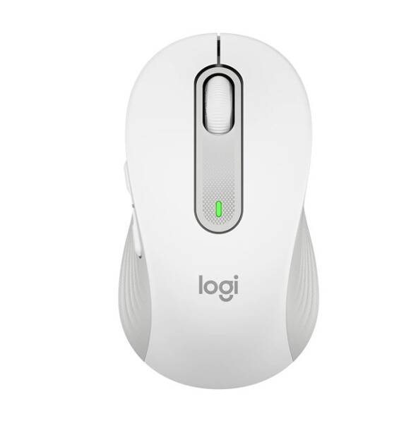 Logitech Signature M650 Bluetooth Wireless Mouse White-Grey – Medium Size and Ergonomic Design - 1