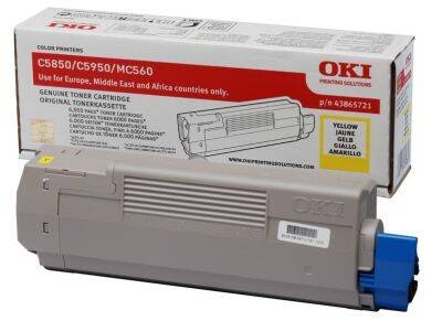 Oki C5850-43865741 Yellow Original Toner - 1