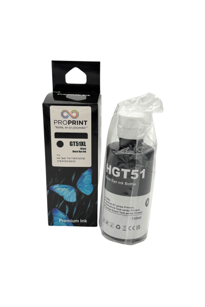 ProPrint Hp GT51XL Black Compatible Ink 135 Ml - 1