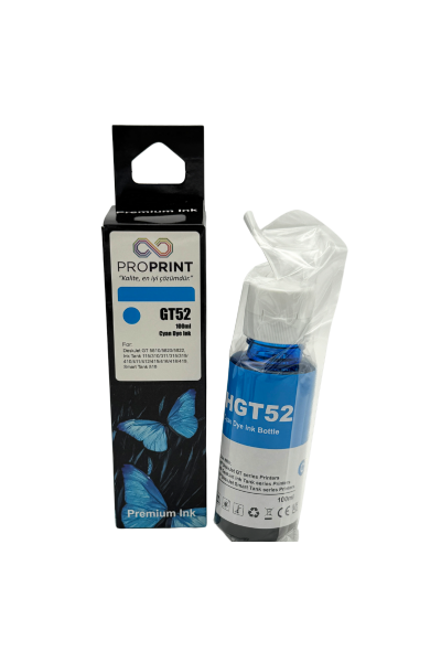 ProPrint Hp GT52XL Mavi Muadil Mürekkep 90 Ml - 1