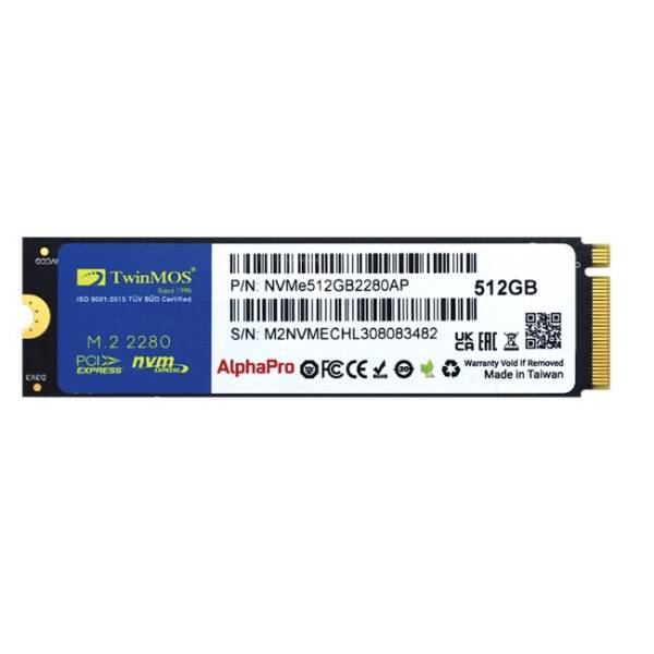 TwinMOS AlphaPro 512GB NVMe M.2 SSD - 1