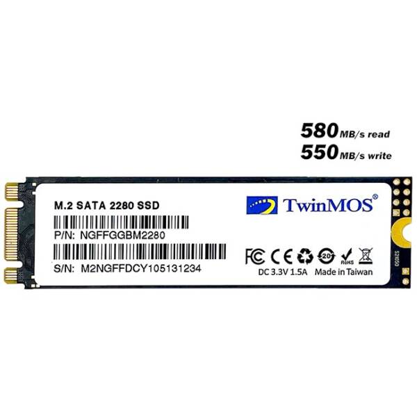 TwinMOS Internal 1TB M.2 2280 SATA3 SSD - 1